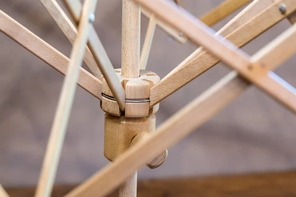 stock image Closeup of a tabletop swift expanded used in knitting selective focus. High quality photo