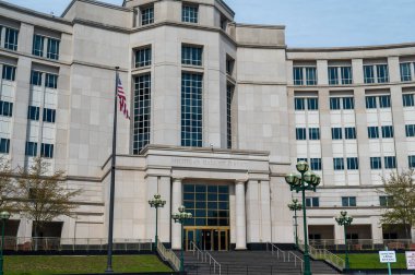 Lansing MI - 6 Mayıs 2023: Michigan Adalet Salonu Girişi. Yüksek kalite fotoğraf