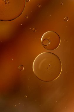 Abstract colorful bubbles. Soft background with orange sunrise color circles. High quality photo