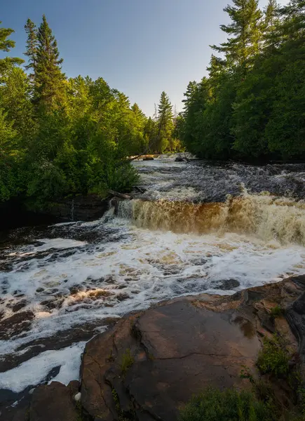 Lower Tahquamenon Falls Running Lush Green Forest High Quality Photo Stock Picture