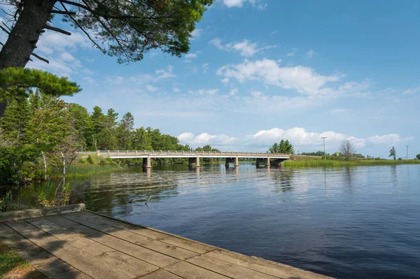 Bridge Crossing Tahquamenon River Entrance Lake Superior High Quality Photo Stock Photo