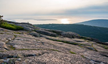 Cadillac Dağı 'ndan Granitle Sunrise Overlook. Yüksek kalite fotoğraf