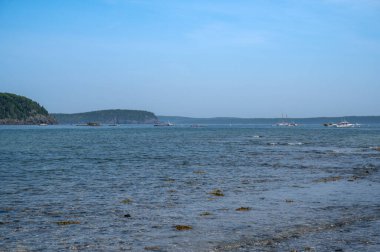 Bar Harbor, Maine, ABD - 18 Haziran 2024: Tranquil Waters of Mt. Kopya-uzaylı Desert Narrows. Yüksek kalite fotoğraf