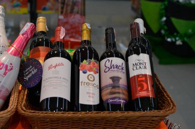 alcoholic beverages There are many kinds on the liquor shelf. Photo shoot 8 December 2022 Thailand