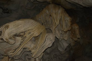  In the cave is a cave with stalactites in the cave. beautiful nature