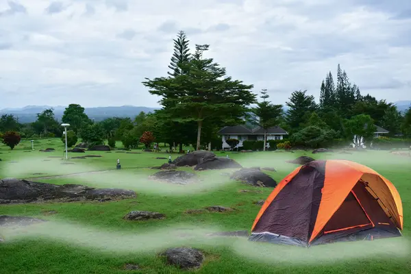 Tentes Installez Une Tente Dans Nature Sauvage — Photo