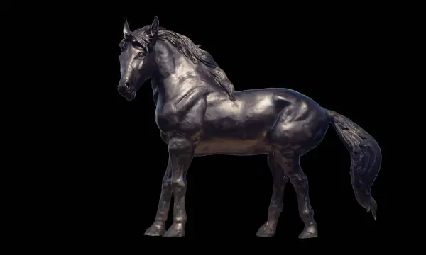 The horse statue is a leap To reach the finish line or victory