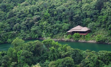 Ağaçlar ve dağlar doğaldır. Arkaplan resimleri yapmak için