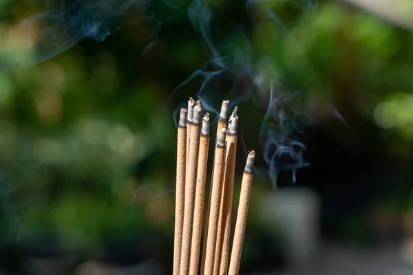 stock image Burning Incense sticks with copy space for text or advertising