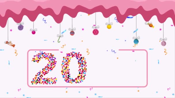 Feliz Año Nuevo Video Con Caramelos Animados 2023After Efecto Animación — Vídeos de Stock