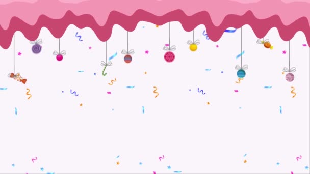 Szczęśliwego Nowego Roku Wideo Animowanymi Cukierkami 2023After Efekt Animacji — Wideo stockowe