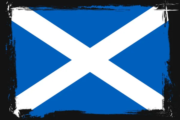 stock vector Flag of Scotland, banner with grunge brush