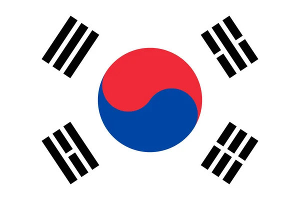 韓国の国旗 ベクトルイラスト — ストックベクタ