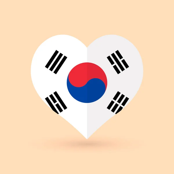 Corazón Símbolo Bandera Corea Del Sur Vector Ilustración — Archivo Imágenes Vectoriales