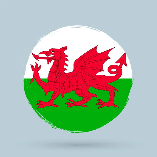 Drapeau Pays Galles Bannière Avec Brosse Grunge — Image vectorielle
