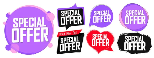 Special Offer Set Sale Banners Discount Tags Design Template Vector — Stock Vector