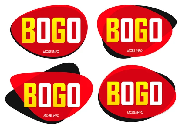 Comprar Obter Grátis Set Bogo Banners Modelo Design Coleção Etiquetas — Vetor de Stock