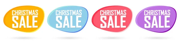 stock vector Christmas Sale banners design template. Set Xmas discount tags, offer badge new collection, vector illustration