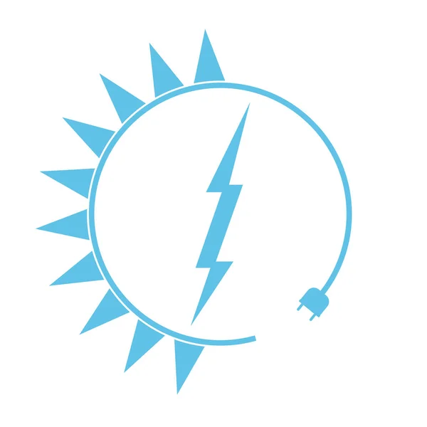 Значок Возобновляемой Энергии Графический Шаблон Дизайна Молния Векторная Иллюстрация — стоковый вектор