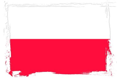 Flag of Poland, banner with grunge texture