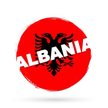 Flag of Albania, banner with grunge texture