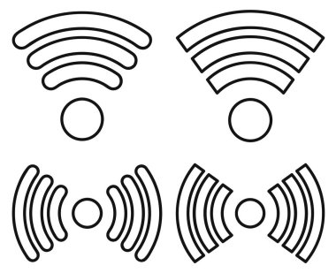 Wi Fi simgeleri, iletişim işaretleri, grafik tasarım şablonu, vektör illüstrasyonu