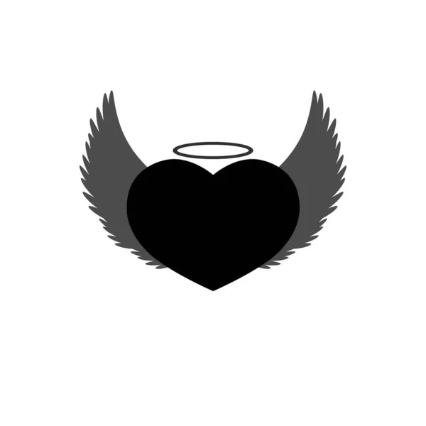 Herz Mit Flügeln Symbol Flache Grafik Design Vorlage Liebeszeichen Valentinstag — Stockvektor