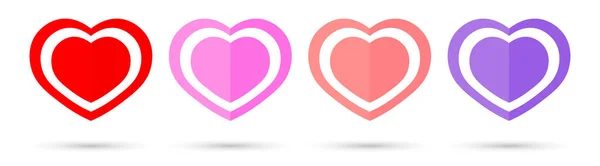 Srdce Ikony Grafický Design Šablony Nastavit Symboly Valentýna Vektorové Ilustrace — Stockový vektor