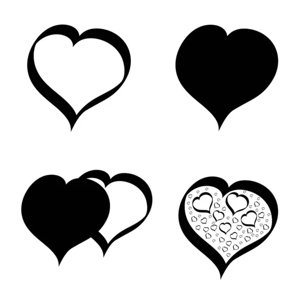 Heart Icons Graphic Design Template Set Valentines Day Symbols Vector — Stock Vector