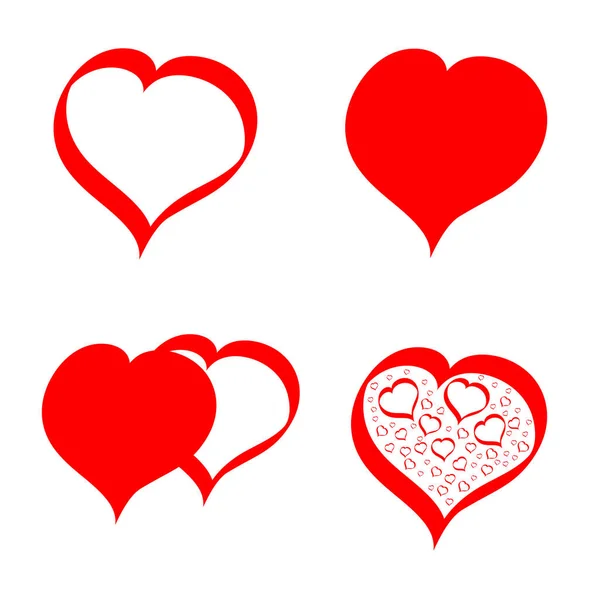 Heart Icons Graphic Design Template Set Valentines Day Symbols Vector — 스톡 벡터