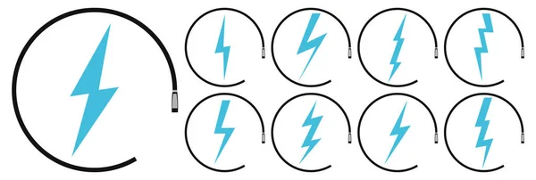 stock vector Set electric car charging icons, graphic design template, lightning bolt. Parking with electric charge signs, vector illustration