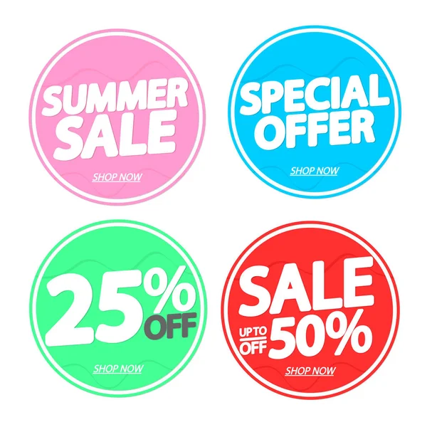 stock vector Summer sale, banner design template, discount tag. Promotion poster for shop or online store, vector illustration.