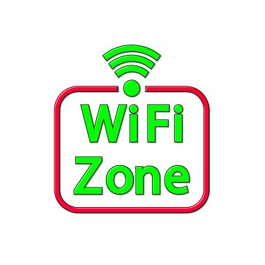 Wi Fi alan simgesi, düz grafik tasarım şablonu, iletişim işareti, vektör illüstrasyonu