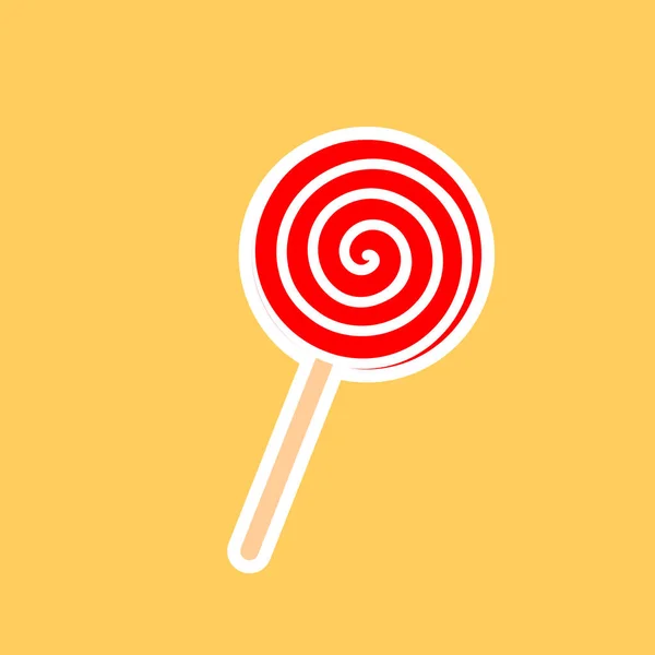 Candy Stick Εικονίδιο Επίπεδη Σχεδίαση Πρότυπο Διανυσματική Απεικόνιση — Διανυσματικό Αρχείο