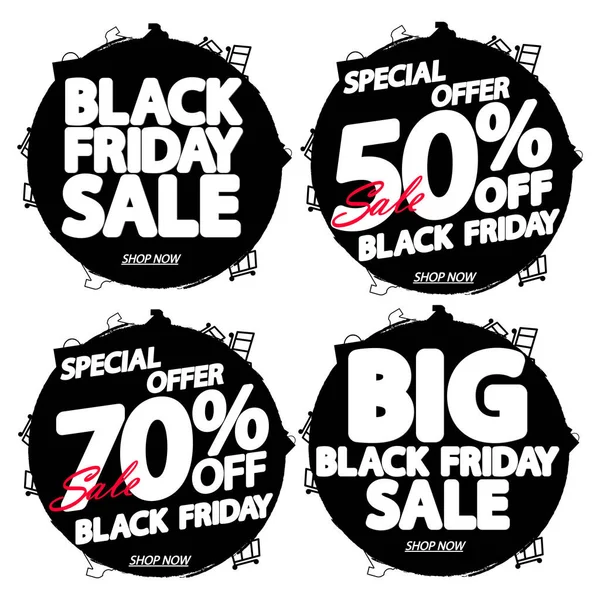 Black Friday Sale Banner Design Template Discount Tag App Icon — Stock Vector
