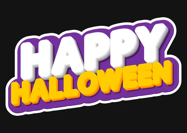 Halloween Isolated Sticker Word Design Template Vector Illustration — Stock Vector