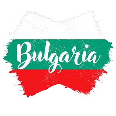 Bulgar bayrağı, grunge fırçalı pankart