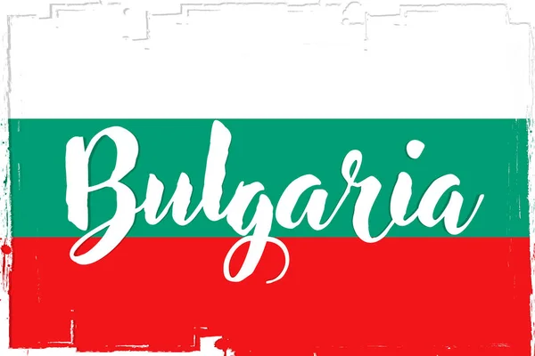 Flaga Bułgarska Sztandar Szczotką Grunge — Wektor stockowy