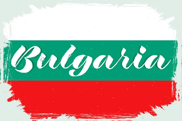 Bulharská Vlajka Prapor Grunge Kartáčem — Stockový vektor