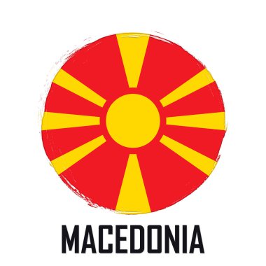 Kuzey Makedonya bayrağı ve grunge desenli pankart