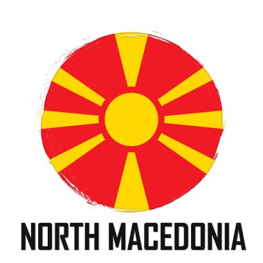 Kuzey Makedonya bayrağı ve grunge desenli pankart