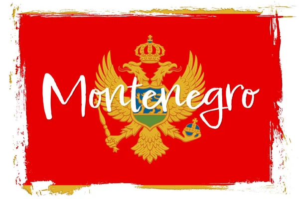 Bandeira Montenegro Bandeira Com Textura Grunge — Vetor de Stock