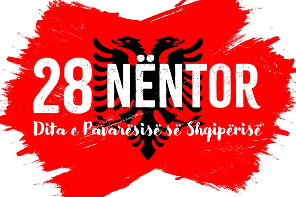 Noviembre Día Independencia Albania Bandera Albania Con Textura Grunge — Vector de stock