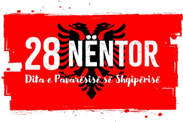 Νοεμβρίου Ημέρα Αλβανικής Ανεξαρτησίας Σημαία Αλβανίας Grunge Υφή — Διανυσματικό Αρχείο