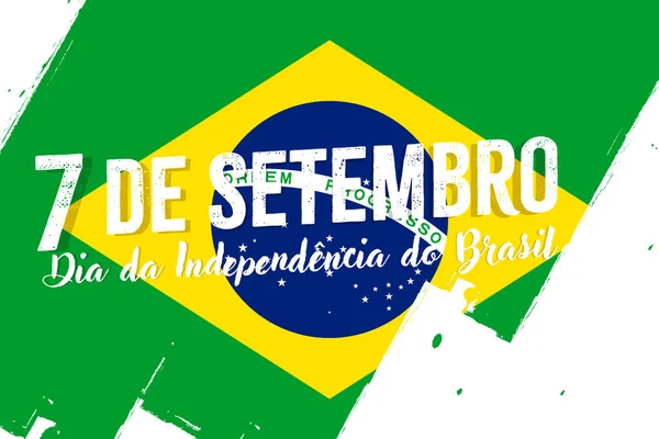 Septiembre Día Independencia Brasil Estandarte Con Textura Grunge Antecedentes Con — Archivo Imágenes Vectoriales