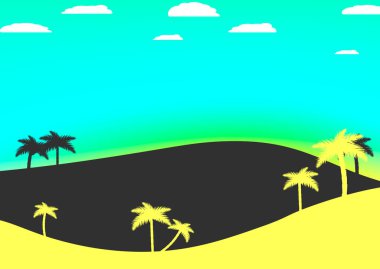 Palmiye ağaçları ile soyut arkaplan