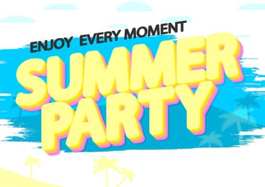 yaz partisi poster tasarım şablonu