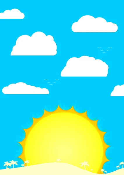 Ciel Été Avec Soleil — Image vectorielle