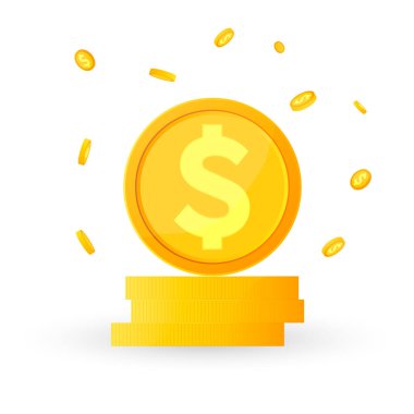 Beyaz arka planda izole edilmiş bir dolar simgesi. Dolar sembolü