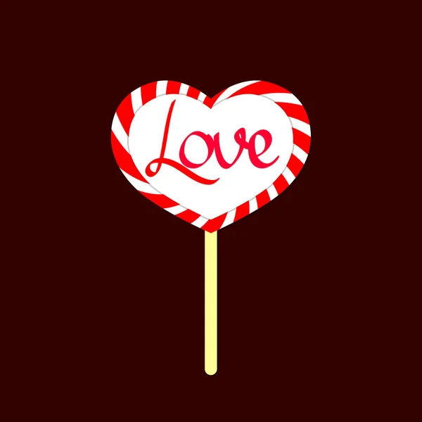 Amor Lollipop Vector Icono — Archivo Imágenes Vectoriales